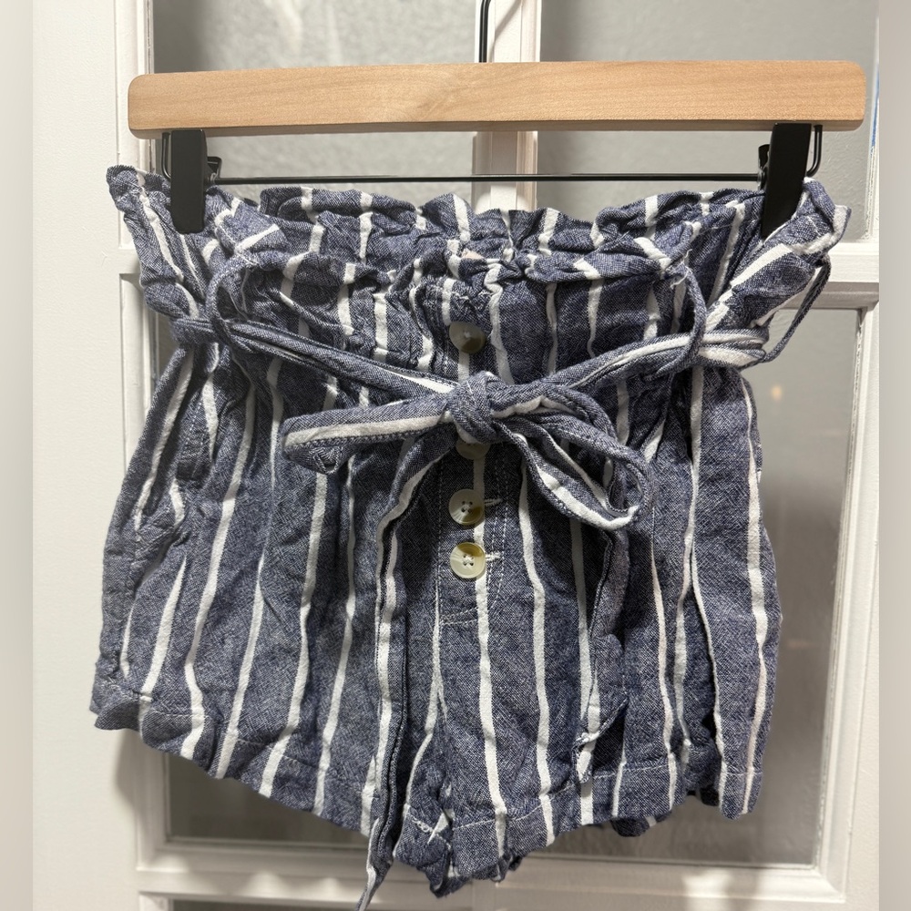 Sincerely Jules Striped Linen Paperbag Shorts - Picture 1 of 10